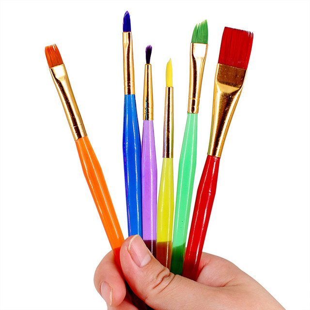 6pcs/set Paintbrush Diy Graffiti Painting Brush For Artist Oil Watercolor  Scrubbing Art Drawing Pen Kids Stationery Paint Tool - Paint Brushes -  AliExpress